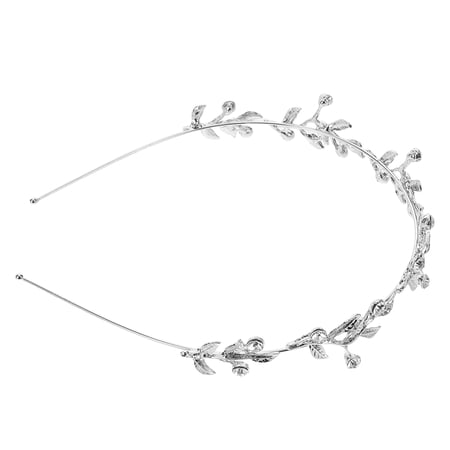 LOLIPPYY Silver Rhinestone Headband Roman Goddess Tiara Bridal Hair Accessory