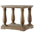 thumbnail image 2 of Weston Home Dunbar Pedestal Rectangular End Table with Lower Storage Shelf, Brown, 2 of 5