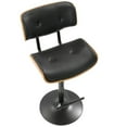 thumbnail image 3 of Belen Kox Lombardi Mid-Century Modern Adjustable Barstool in Walnut with Black Faux Leather, 3 of 8