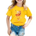 thumbnail image 1 of IULZEBTY Chemises Filles Décontractées Imprimées Col Rond Manches Courtes T-Shirt Décontracté Taille 8 Y-9 Y, 1 of 4