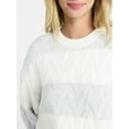 thumbnail image 4 of No Boundaries Drop Shoulder Crewneck Pullover Sweater, Midweight, Women's XXS-XXL, 4 of 6