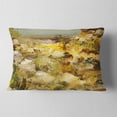 thumbnail image 2 of Designart Yellow Stones Heavily Textured - Landscape Painting Throw Pillow - 12x20, 2 of 5