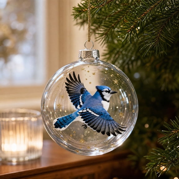 Christmas Ball Ornaments, 3D Bird Spherical Hanging Decor, Christmas Tree Decoration for Home Party
