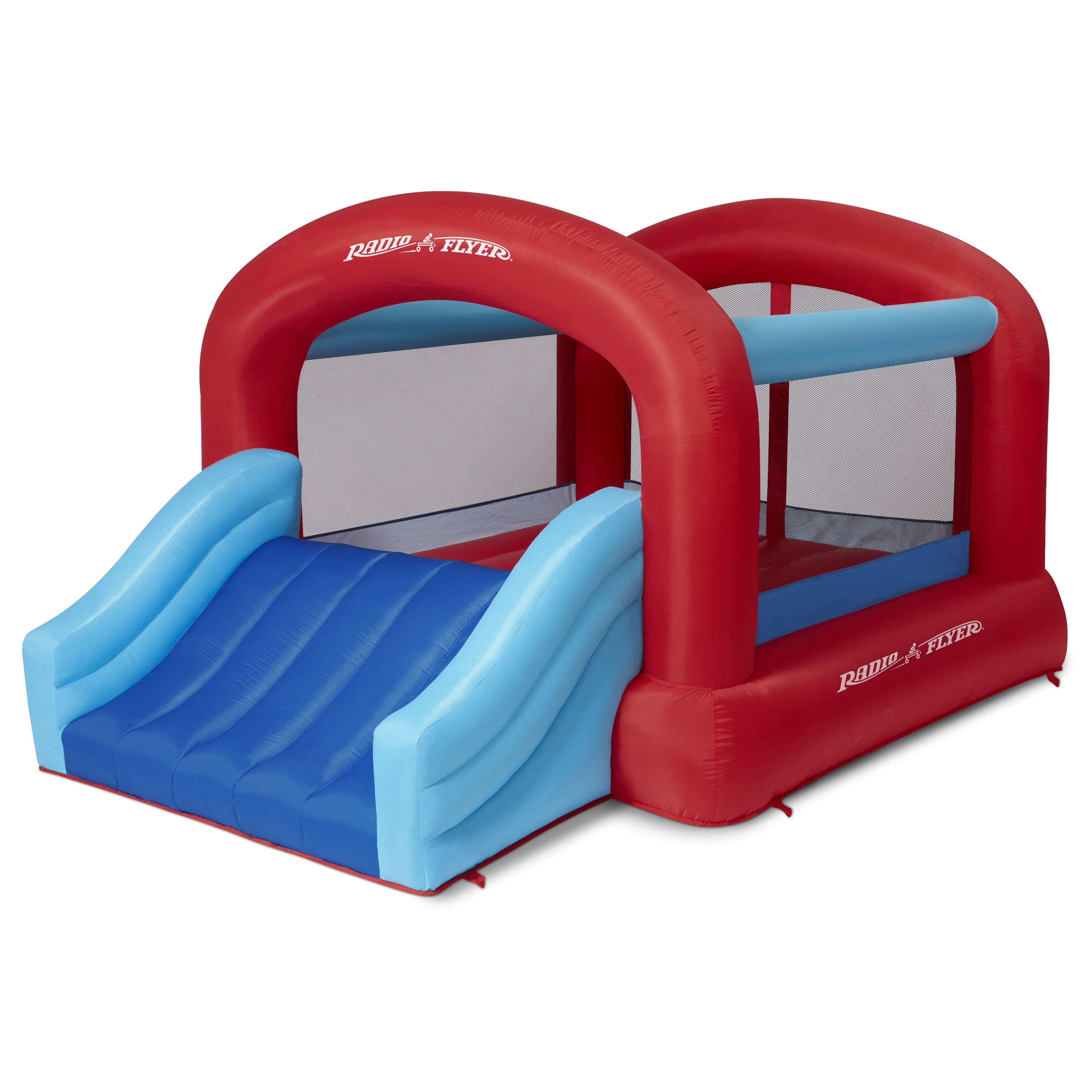 Radio Flyer Backyard Inflatable Toddler Bounce House With Slide and Air Blower for Outdoor Use