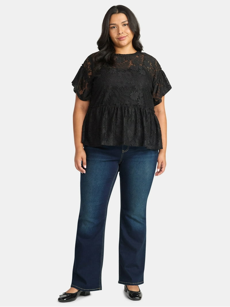 Terra & Sky Women's Plus Lace Peplum Top, Sizes 0X-5X - Walmart.com Terra & Sky Women's Plus Lace Peplum Top, Sizes 0X-5X - Walmart.com