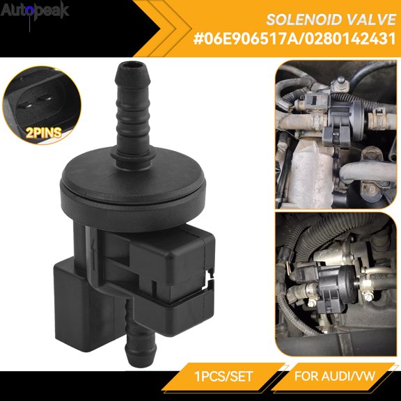 Vapor Canister Purge Valve, Purge Control, N80, 0280142431, 06E906517A, A4, A3, Horizon, A8, 2.0, TFSI, VW Mk5, Mk6, Golf GTI, Jetta, Passat