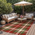 thumbnail image 5 of DEORAB Outdoor Rugs 4'X6' Chenille Patio Rug Three-Layer Material Imitation Silicone Spot Molding Camping Outside Rv Mat Red & Green, 5 of 11