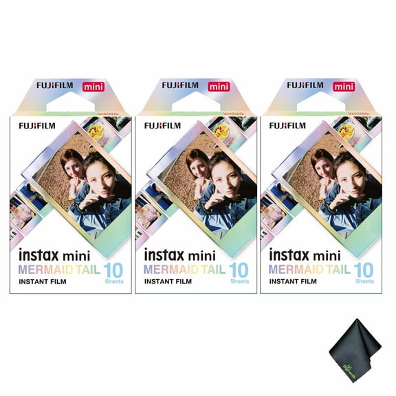 FUJIFILM INSTAX MINI Mermaid Tail Instant Film (30 Exposures)   Microfiber Cleaning Cloth