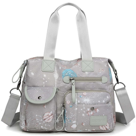 Bolso de trabajo YouUo para mujer, de nailon, con asa superior, gris