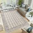 thumbnail image 2 of Casavani Gray Eco Friendly Dhurrie Indian Geometric Hand-Woven Rug 5x5 Feet, 2 of 5