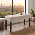 thumbnail image 2 of Home Design Guymon Modern Rectangular Upholstered Dining Bench with Corduroy Fabric and Wood Legs, Light Beige, 2 of 8