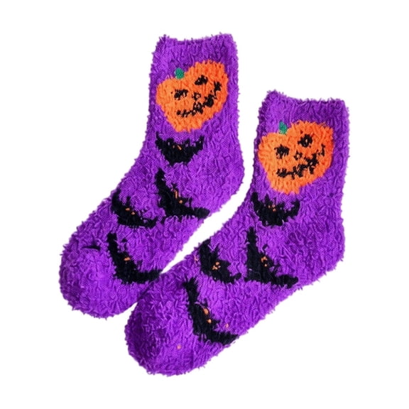 Scary Pumpkin Face Knee‑High Halloween Socks, Skeleton Ghost Bat Horror Themed Long Socks, Stretchy Soft Knit Novelty Socks For Halloween Party Cosplay Dress‑Up,One Size