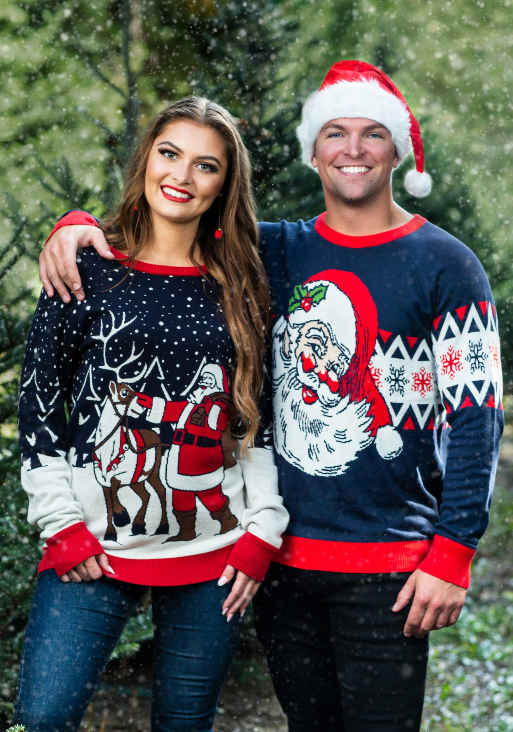 Adult Santa \u0026 Reindeer Unisex Ugly 