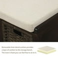 thumbnail image 6 of Wulawindy Rustic Storage Bench with 3 Removable Classic Rattan Basket , Entryway Bench with Removable Cushion, 6 of 7