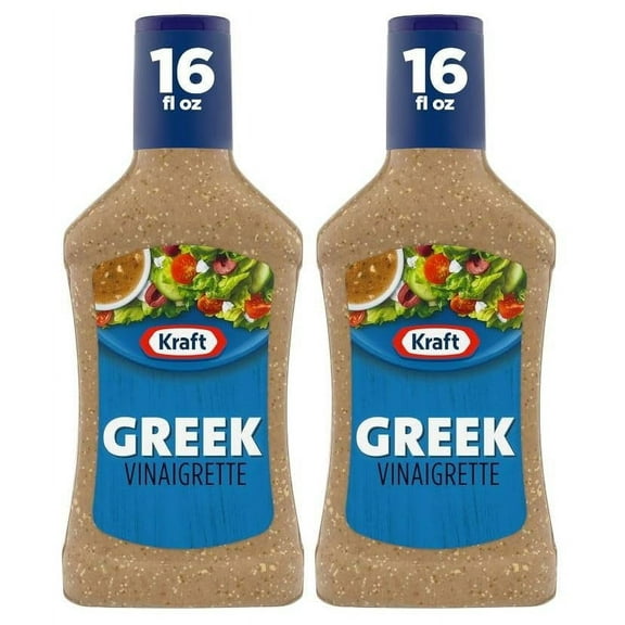 Kraft Greek Vinaigrette Salad Dressing, 16 Fluid Ounces, Pack of 2