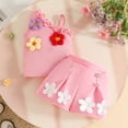 thumbnail image 5 of qelini Sleeveless Top and Shorts Set Girls 0-3Years 3D Floral Ribbed Knit Summer 2 Piece Outfit Summer Sets, 5 of 8