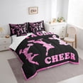thumbnail image 3 of Castle Fairy Cheer Cheerleader Girl Bedding Comforter Set 7pcs,Black Pink Queen Bedding Sets Super Cozy,Abstract Gradient Queen Sheet Sets,Super Cozy Room Decor,Reversible, 3 of 8
