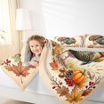 thumbnail image 3 of Manfei Autumn Turkey Print Queen Comforter Set,Fall Harvest Pumpkin Comforter Sets Queen,Light Gray Reversible,3pcs,1 Comforter and 2 Pillowcases, 3 of 7