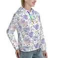 thumbnail image 6 of Fotbe Lavender Flowers Pattern Womens Long Sleeve Hoodie, Pullover Hooded Sweatshirt, Kangaroo Pocket Hoodie with Eye-catching Drawstrings-, 6 of 7
