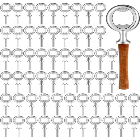 

Metal Bottle Opener Kit Blank Bottle Opener Stainless Steel Open Inserts Hardware for Wedding Wine Party DIY Project Craft Wood Turning(Silver 60 Pcs)