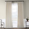 thumbnail image 1 of Exclusive Fabrics & Furnishings Half Price Drapes Heavy Faux Linen Window Single Curtain Panel, 50 Inches x 96 Inches, Barley, 1 of 6