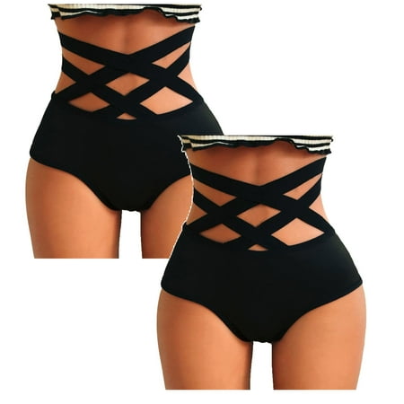

Womens Underwear Brief Lingerie Strappy String Thongs Panties2PC