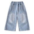 thumbnail image 4 of Teen Girl Jeans 12-14 Ripped Skinny Vintage Baggy Jeans for Girls - Loose Wide Leg Jeans with Five Pockets- Casual Denim Pants for Girls 5-13Y, 4 of 8