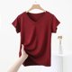 thumbnail image 5 of Mujeres Manga Corta Tops Casual, Color Sólido Cuello en V, Camiseta Casa Blusas para Mujeres, 5 of 7