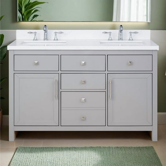 Lavanti Oakford Solidwood 54-inch Bathroom Vanity with Sink - Stylish Gray