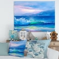 thumbnail image 2 of Blue Waves Breaking At The Beach Landscape II 8 in x 12 in Painting Canvas Art Print, by Designart, 2 of 4