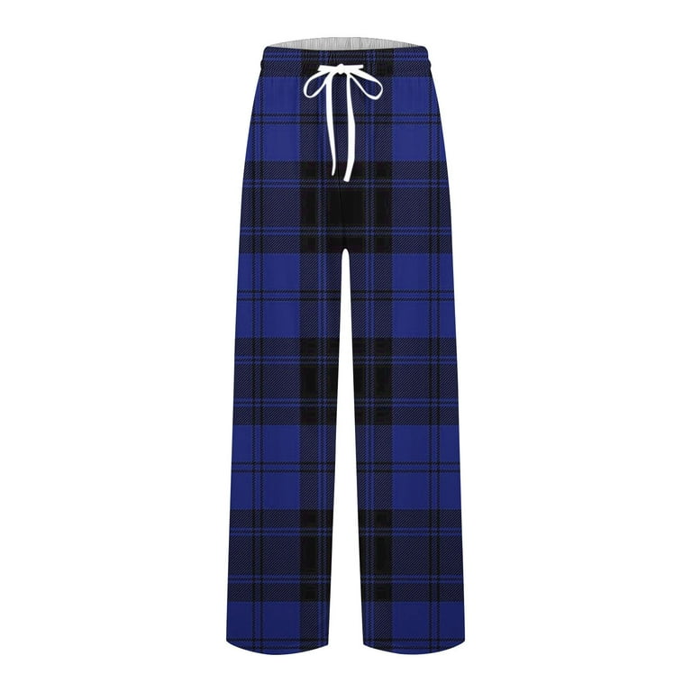 ZRGHAOYLQ Buffalo Plaid Pajama Pants Men Tall Elastic Waist Pants