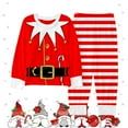 thumbnail image 2 of Tisuna Boys Girls Christmas Outfits Sets Cartoon Print Long Sleeve Crew Neck Loungewear Comfortable Soft Autumn Winter Kids Homewear Set Watermelon Red Size 2-3 Years, 2 of 3