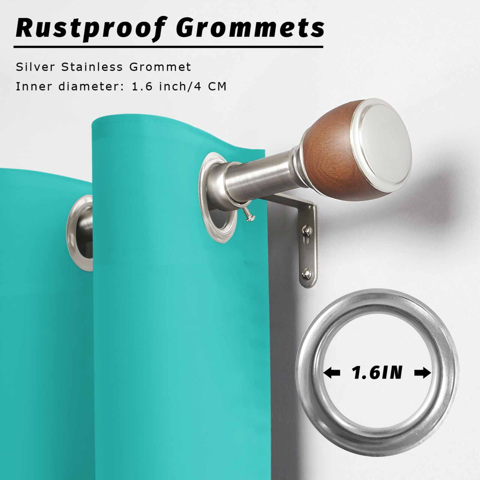 Turquoise Outdoor Curtains for Patio Waterproof, Windproof Privacy Curtains with Weighted Bottom, Modern Pure Turquoise Outside Drapes for Picnic Garage Backyard Cabana 54"x84" 1 Panel