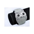 thumbnail image 2 of Silver Shiny Tone Owl Bird Cream Enamel Glossy Swirl Cloudy Bracelet Bangle Cuff, 2 of 6
