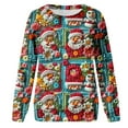 thumbnail image 5 of Sgkm Fashion Womens Tops Christmas Graphic O Neck Oversized Sweatshirt Vibrant Tops for Women Trendy M Sky Blue, 5 of 6