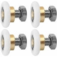 thumbnail image 2 of Polea para puerta corrediza de vidrio para baño, 4 piezas de rodillos para puerta de ducha de 20 mm de diámetro, pieza de repuesto para mamparas, la construcción de latón POM garantiza un efecto, 2 of 6