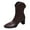 Coffee, variant on Brown Womens Chunky Heel Square Toe Boots Fall Lightweight Comfortable Slip On Ankle Booties