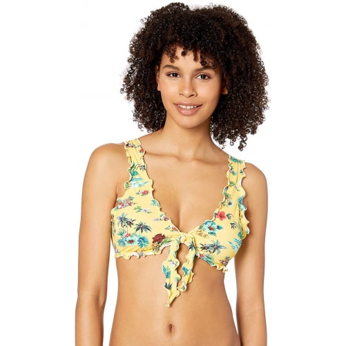 in de rij gaan staan Succesvol Verfijnen Hobie Yellow Tropical Bikini Top Zig Zag stitching - Walmart.com