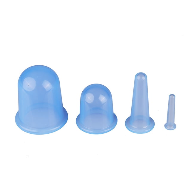 Jinsinto 4pcs Facial Cupping Therapy Set Anti Cellulite Silicone Vacuum Cupping Cups