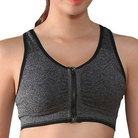 

QWZNDZGR Front Zipper Sports Women s Bra Underwear Running Fitness Seamless Brassiere Shockproof Breathable without Underwire Bralette