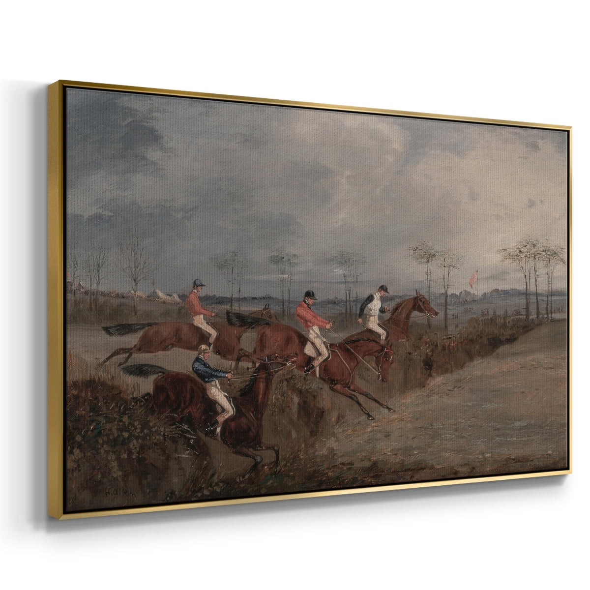 Vintage Animal Print-XXXI By Wexford Home Framed in Gold Wood Gallery Wrapped Canvas 25 in. x 37 in.