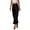 Black, variant on Dianli Drawstring Maxi Skirt Ankle Skirt Ladies Solid Color Elastic Waist Drawstring Long Skirt Breathable Cotton Linen Pull On Versatile Travel To Evening Skirt