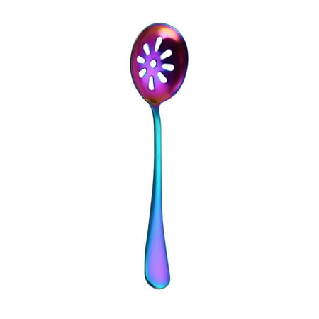 

wendunide kitchen gadgets Colorful Spoon Handle Spoons Flatware Colander Fork Drinking Tools Kitchen Gadge Multicolor