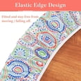 thumbnail image 2 of Round Fitted Vinyl Tablecloth with Elastic Edged & Flannel Backing, Waterproof, Round Table Cover for Indoor Outdoor Patio Use - Fits Tables up to 40" - 44" Diameter(Medallion Pattern), 2 of 4