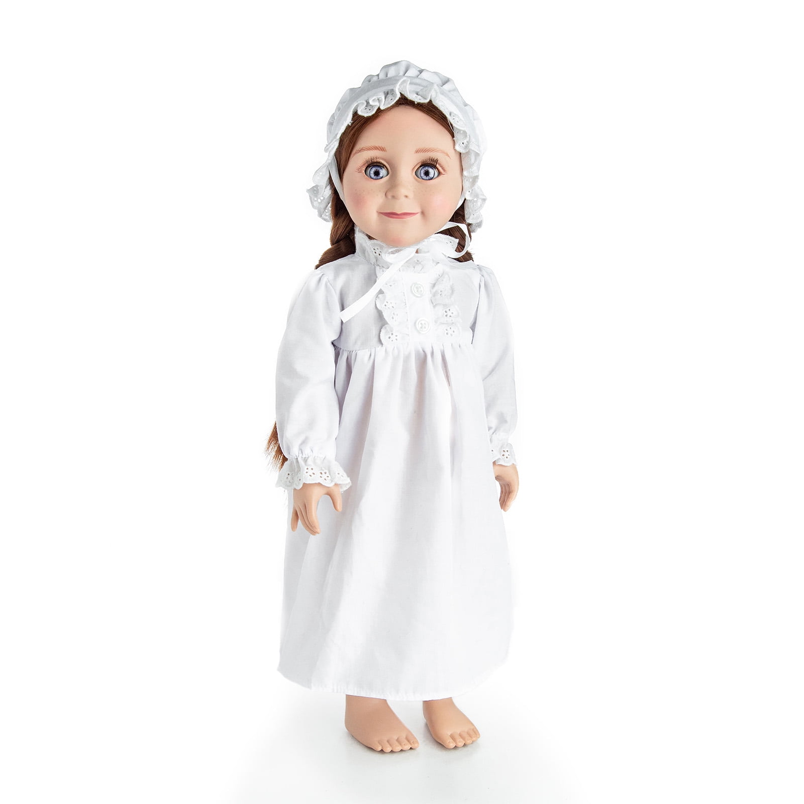The Queen's Treasures 18 Inch Doll Clothes, Officially Licensed Little House on The  Prairie Sleepwear Outfit. Full Length Nightgown and Nightcap, Compatible For Use With American Girl Dolls