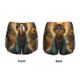 thumbnail image 3 of Rateoe Sunflower Meditating Cat Printed 2 in 1 Women's Workout Shorts for Athletic Gym Running Shorts with Phone Pockets-Large, 3 of 7