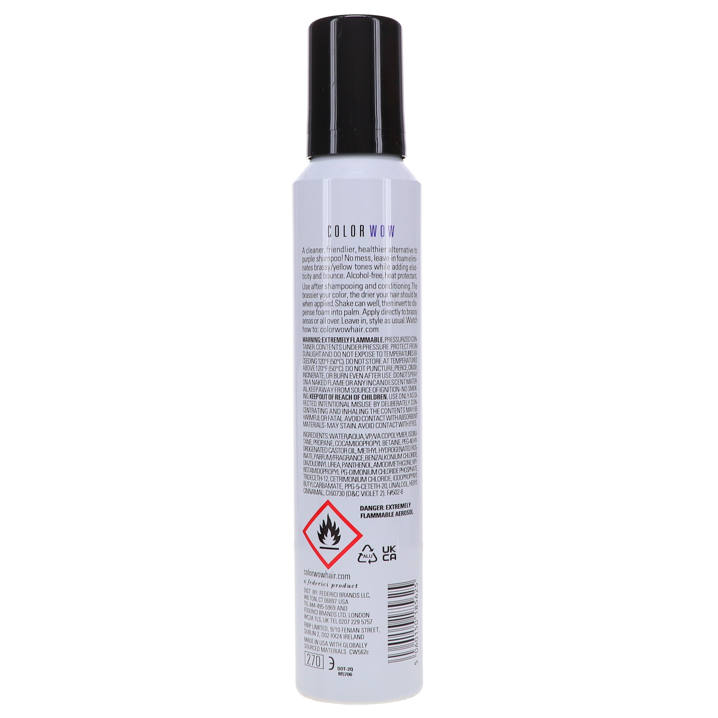 COLOR WOW Color Control Purple Toning + Styling Foam for Light Hair 6.8 oz