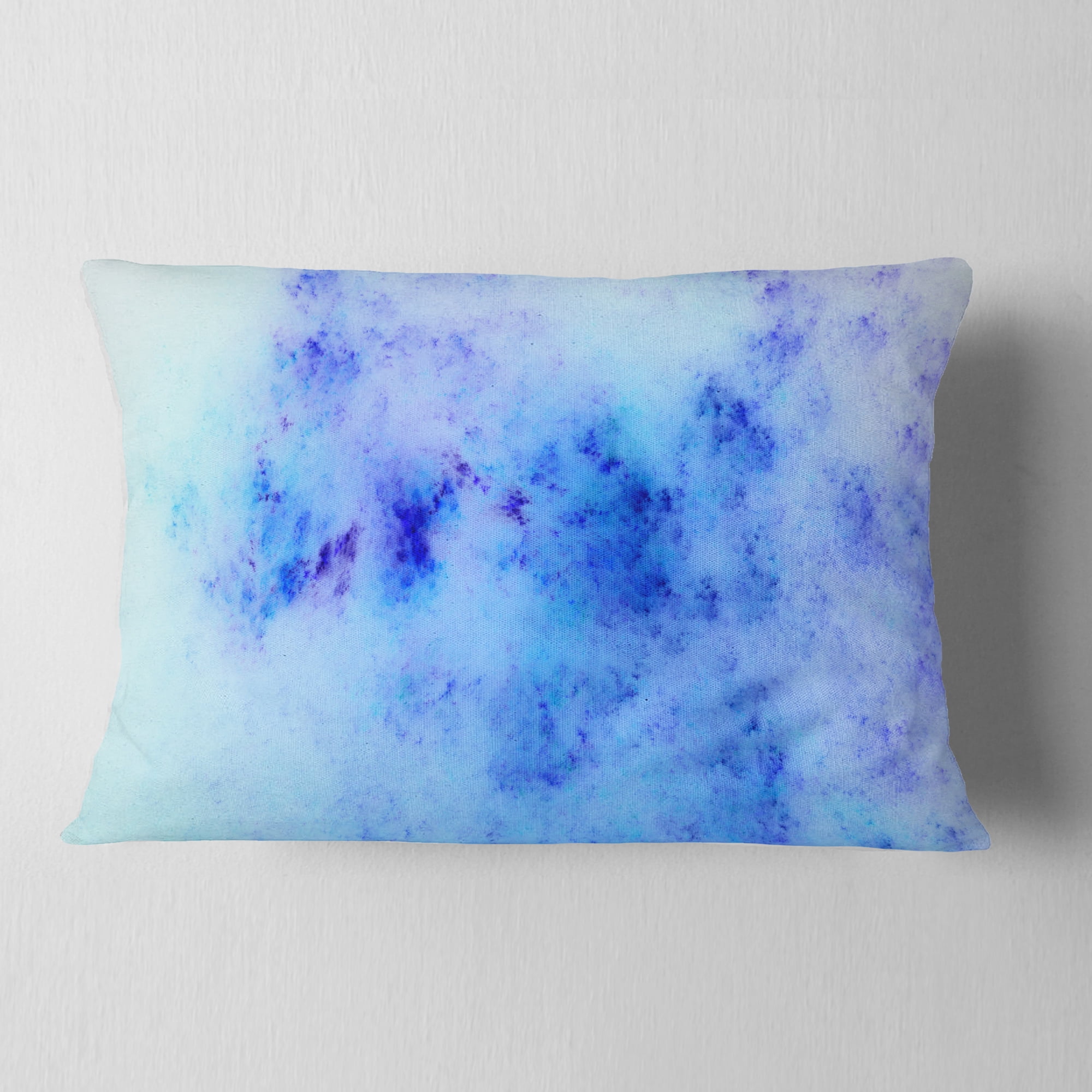 Designart Light Blue Starry Fractal Sky - Abstract Throw Pillow - 12x20