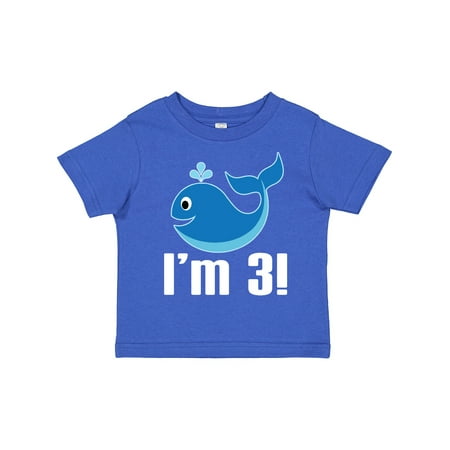

Inktastic 3 Year Old Birthday Whale Boys Gift Toddler Boy Girl T-Shirt