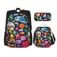 thumbnail image 1 of Bingfone Underwater Diving Animals for Backpack Lunch Bag Pencil Case Set, Large Capacity School Backpack Combination Three-piece Set, Unisex, 1 of 7